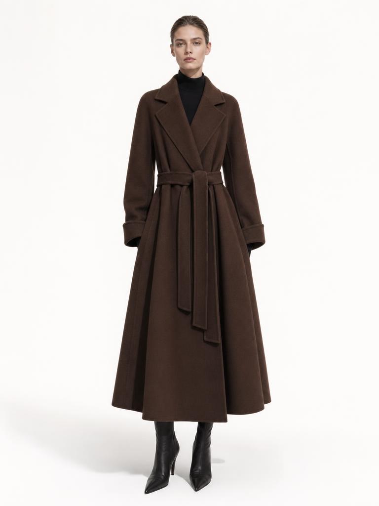 The Veranda Belted Coat in Chocolate