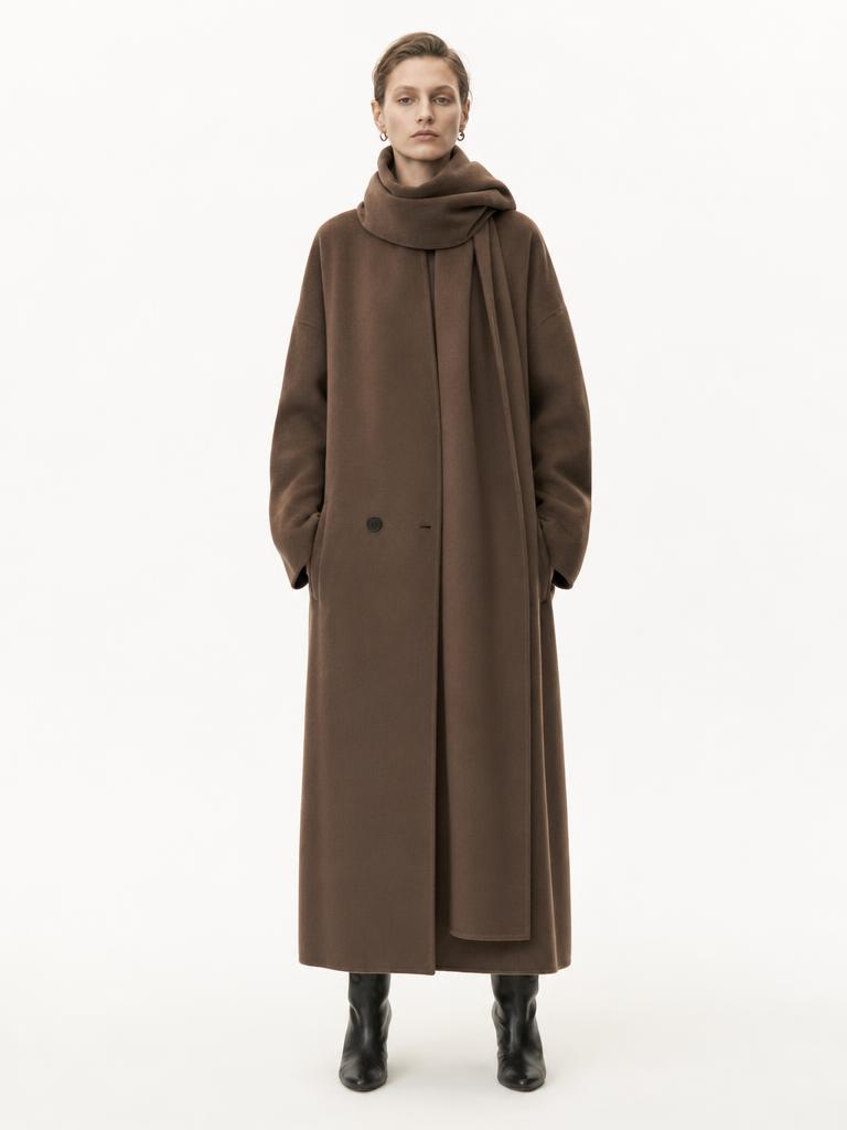 The Tide Scarf Coat in Chocolate