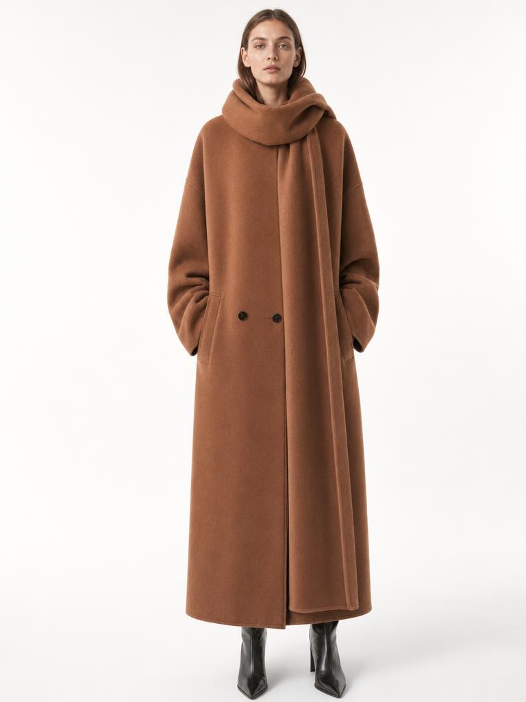The Tide Scarf Coat in Sienna
