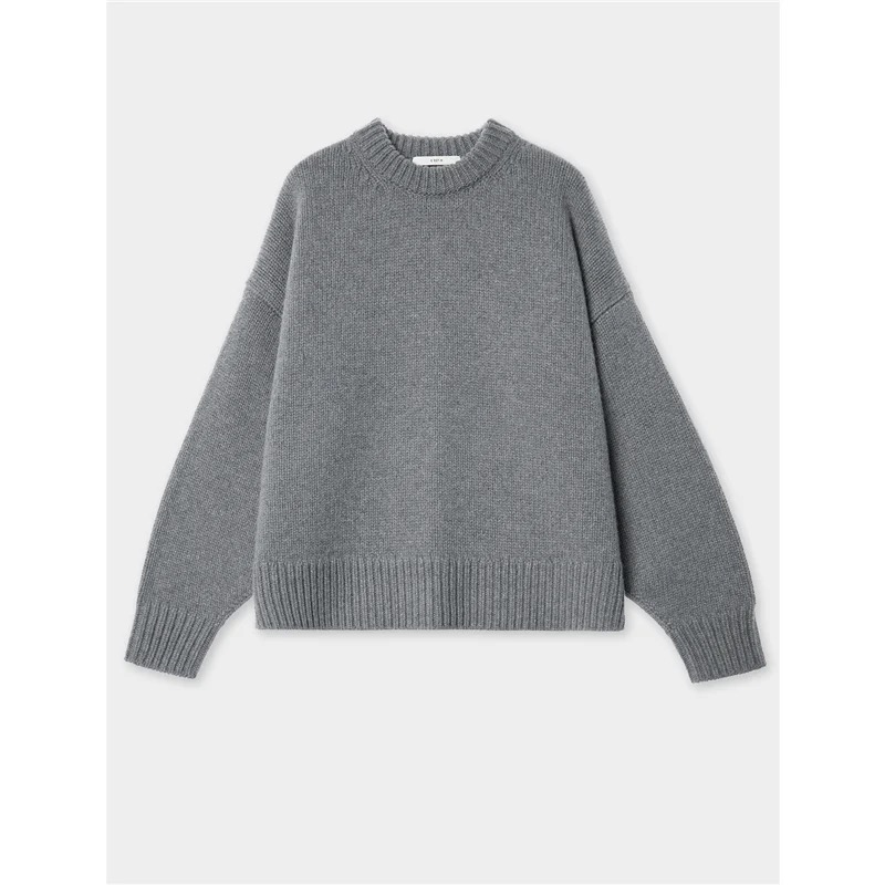 The Vale Cashmere Crewneck in Grey